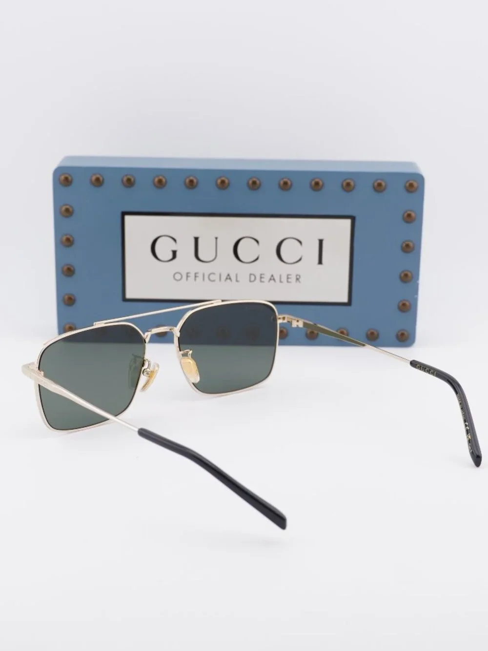 Gucci GG1957SA 001 Square Sunglasses - Gold / Grey